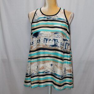 Worth of New York Scenic Stripe Silk Top